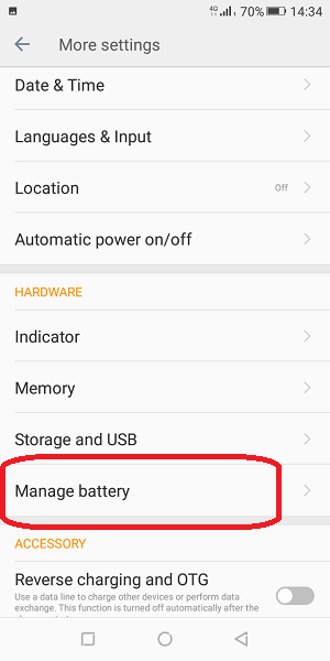 manage battery
