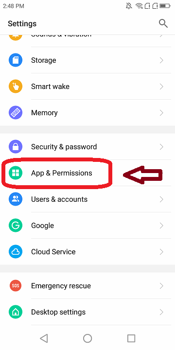 Click apps & permissions