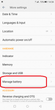 Click on manage battery